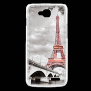Coque LG L90 Tour Eiffel rouge sur fond en noir et blanc