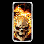 Coque LG L90 Tête de mort en flamme 5