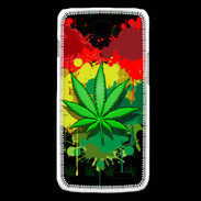 Coque LG L90 Feuille de cannabis et cœur Rasta