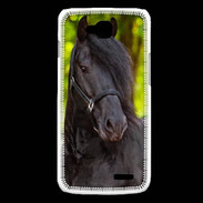 Coque LG L90 Portrait de cheval noir 10
