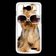 Coque LG L90 Chien Yorkie avec lunette de soleil