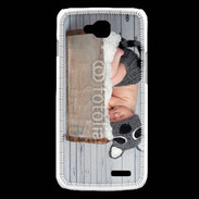 Coque LG L90 Bébé dormant avec chapeau tête de chat