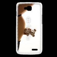 Coque LG L90 Femme enceinte avec peluche