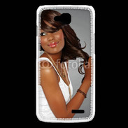 Coque LG L90 Femme metisse noire