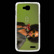 Coque LG L90 Femme metisse noire 3