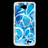 Coque LG L90 Peace and love Bleu