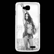 Coque LG L90 Hippie noir et blanc