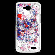 Coque LG L90 Skull en fleurs