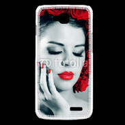 Coque LG L90 Vernis rouge et roses esthétisme