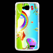 Coque LG L90 Cartoon nature et arc en ciel