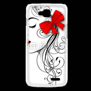 Coque LG L90 Visage glamour noir et rouge
