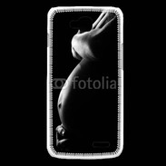 Coque LG L90 Femme enceinte en noir et blanc