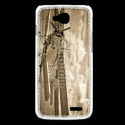 Coque LG L90 Vieux biplans en noir et blanc