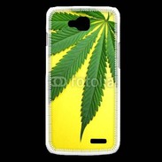 Coque LG L90 Feuille de cannabis sur fond jaune