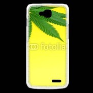 Coque LG L90 Feuille de cannabis sur fond jaune 2