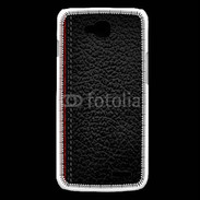 Coque LG L90 Effet cuir noir et rouge