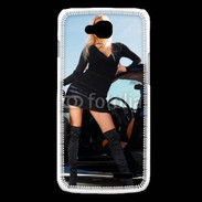 Coque LG L90 Femme blonde sexy voiture noire