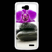 Coque LG L90 Orchidée violette sur galet noir