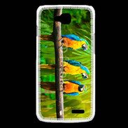 Coque LG L90 Trois perroquets bleu et jaune