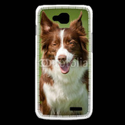 Coque LG L90 Chien Colley marron et blanc