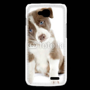 Coque LG L90 Chiot Colley marron et blanc