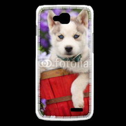 Coque LG L90 Portrait chiot Husky de Sibérie 1