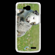 Coque LG L90 Chiot blanc et gris 1