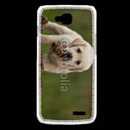 Coque LG L90 Chiot labrador avec pomme de pin