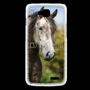 Coque LG L90 Portrait cheval arabe gris 1