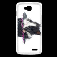 Coque LG L90 Lapin noir et blanc dans un chapeau