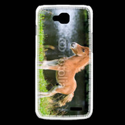 Coque LG L90 Poulain marron et blanc
