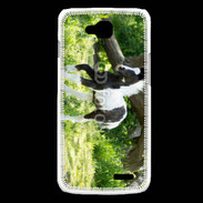 Coque LG L90 Poulain noir et blanc