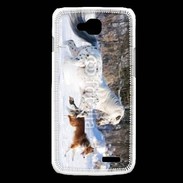 Coque LG L90 Cheval et chien dans la neige