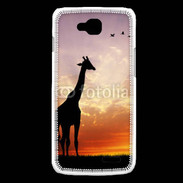 Coque LG L90 Girafe au couché de soleil
