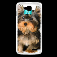 Coque LG L90 Yorkshire et nœud bleu 15