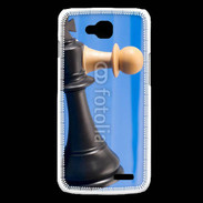Coque LG L90 Pions de jeu d'échec sur fond bleu