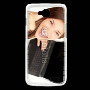 Coque LG L90 Femme souriante ordinateur