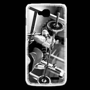 Coque LG L90 Femme sur un banc de musculation