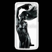 Coque LG L90 Femme nue body painting noir et blanc 1 