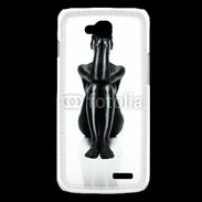 Coque LG L90 Femme nue body painting noir et blanc 2
