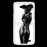 Coque LG L90 Femme nue body painting noir et blanc 3
