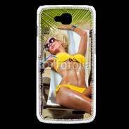 Coque LG L90 Femme sexy sur un transat de plage