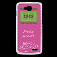 Coque LG L90 Mêlée relevée Bonus offensif-défensif Rose