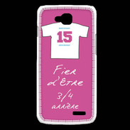 Coque LG L90 3/4 arrière Bonus offensif-défensif Rose