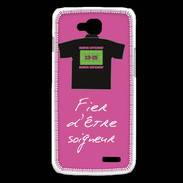 Coque LG L90 Soigneur Bonus offensif-défensif Rose 2