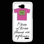 Coque LG L90 Femme de rugbyman Bonus offensif-défensif Blanc