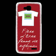 Coque LG L90 Femme de rugbyman Bonus offensif-défensif Rouge