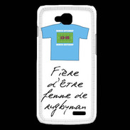 Coque LG L90 Femme de rugbyman Bonus offensif-défensif Blanc 2