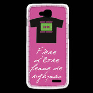 Coque LG L90 Femme de rugbyman Bonus offensif-défensif Rose 2