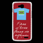 Coque LG L90 Femme de rugbyman Bonus offensif-défensif Rouge 2